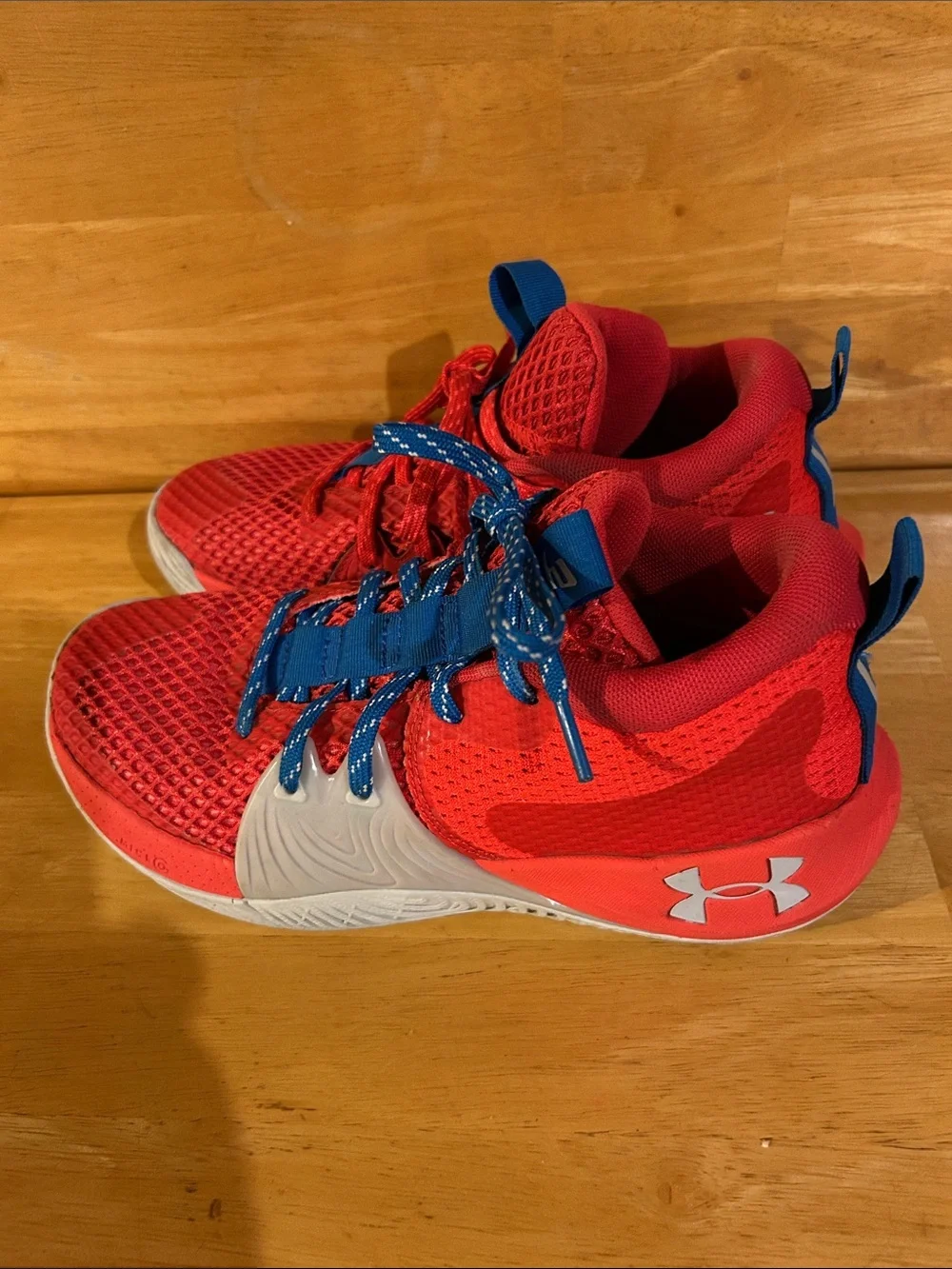 Under Armour Boys Embiid One 3023529-603 Red Basketball Shoes